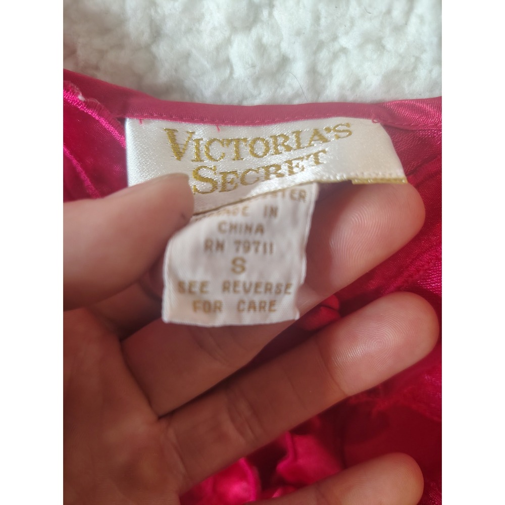 Vintage Victorias Secret Gold Label Pink Embroidered Mesh Bodysuit Small